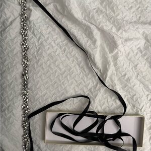 Elegant Black and Silver Sash Belt